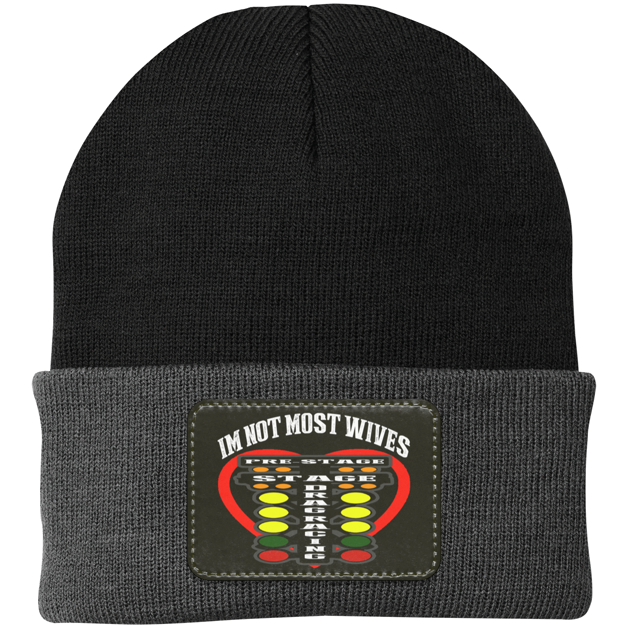 I'm Not Most Wives Drag Racing Knit Cap - Patch