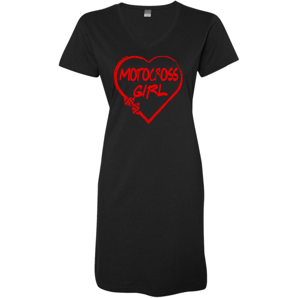 Motocross Girl Heart Ladies' V-Neck Fine Jersey Cover-Up