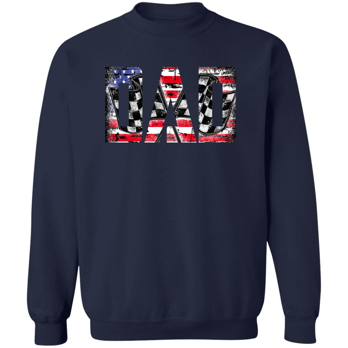 USA Racing Dad Pullover Crewneck Sweatshirt 8 oz (Closeout)
