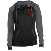 Motocross Girl Heart Ladies' Sport-Wick® Full-Zip Hooded Jacket