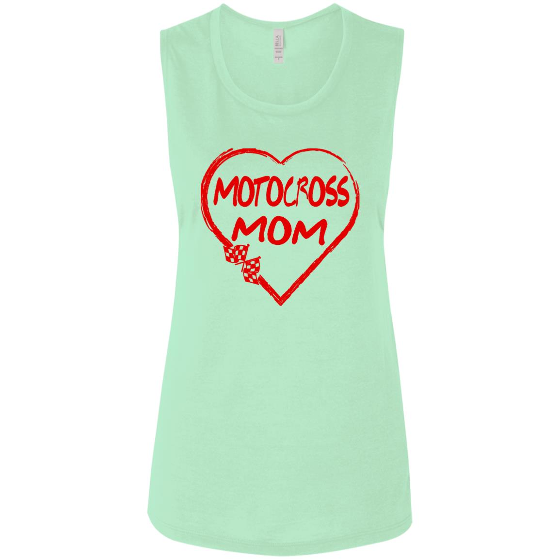 Motocross Mom Heart Ladies' Flowy Muscle Tank