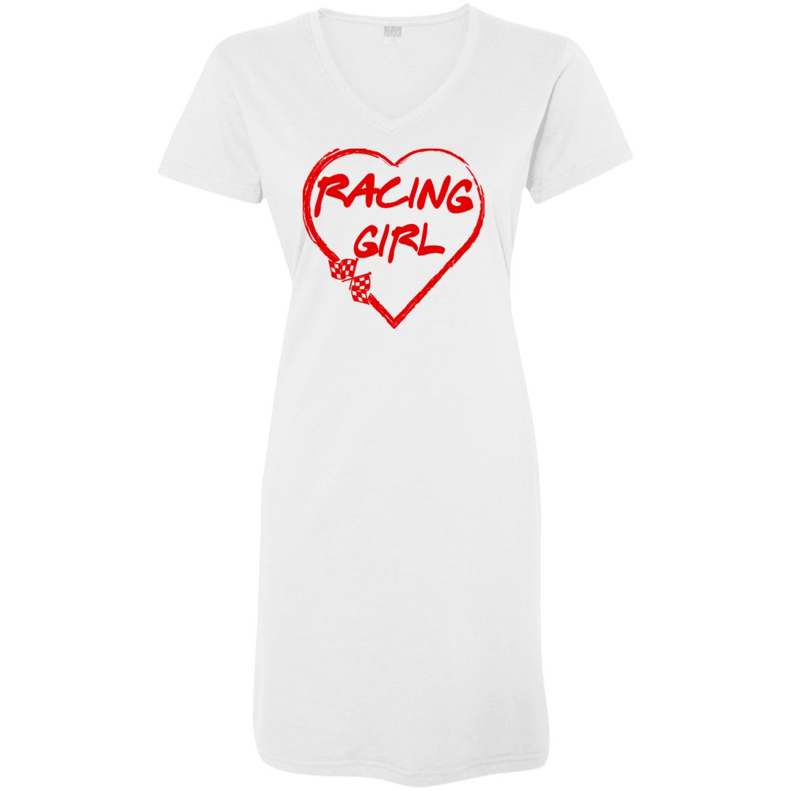 Racing Girl Heart Ladies' V-Neck Fine Jersey Cover-Up