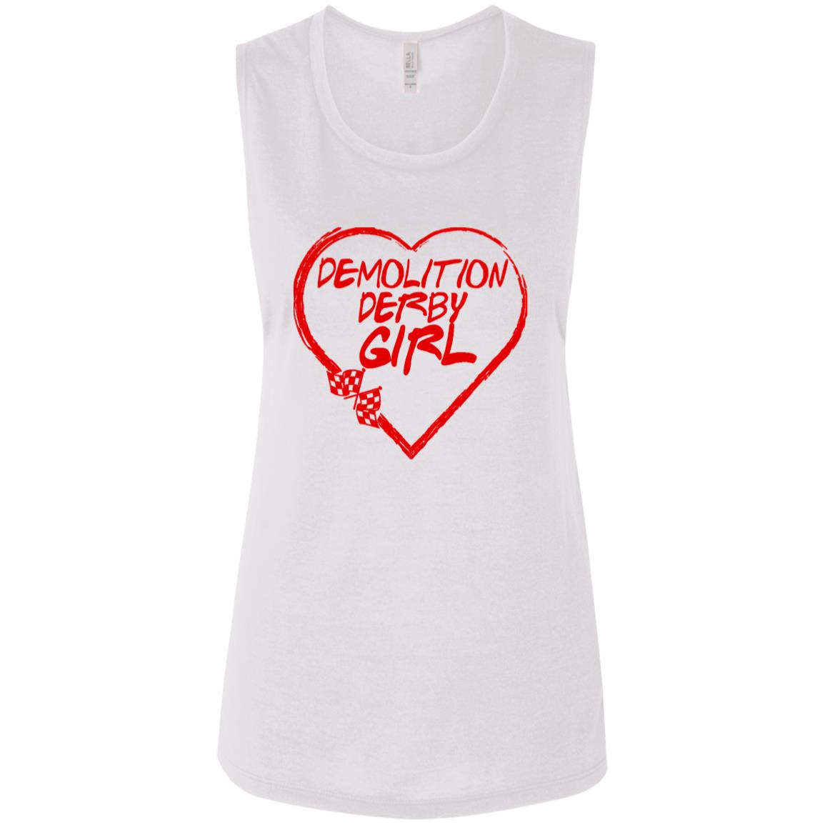 Demolition Derby Girl Heart Ladies' Flowy Muscle Tank