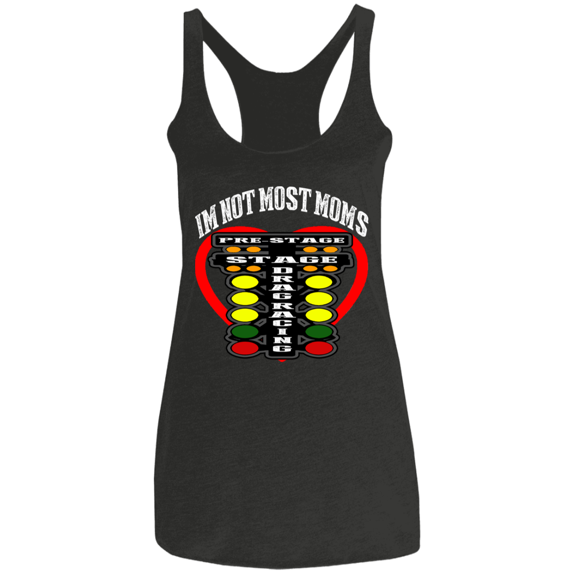 I'm Not Most Moms Drag Racing Ladies' Triblend Racerback Tank