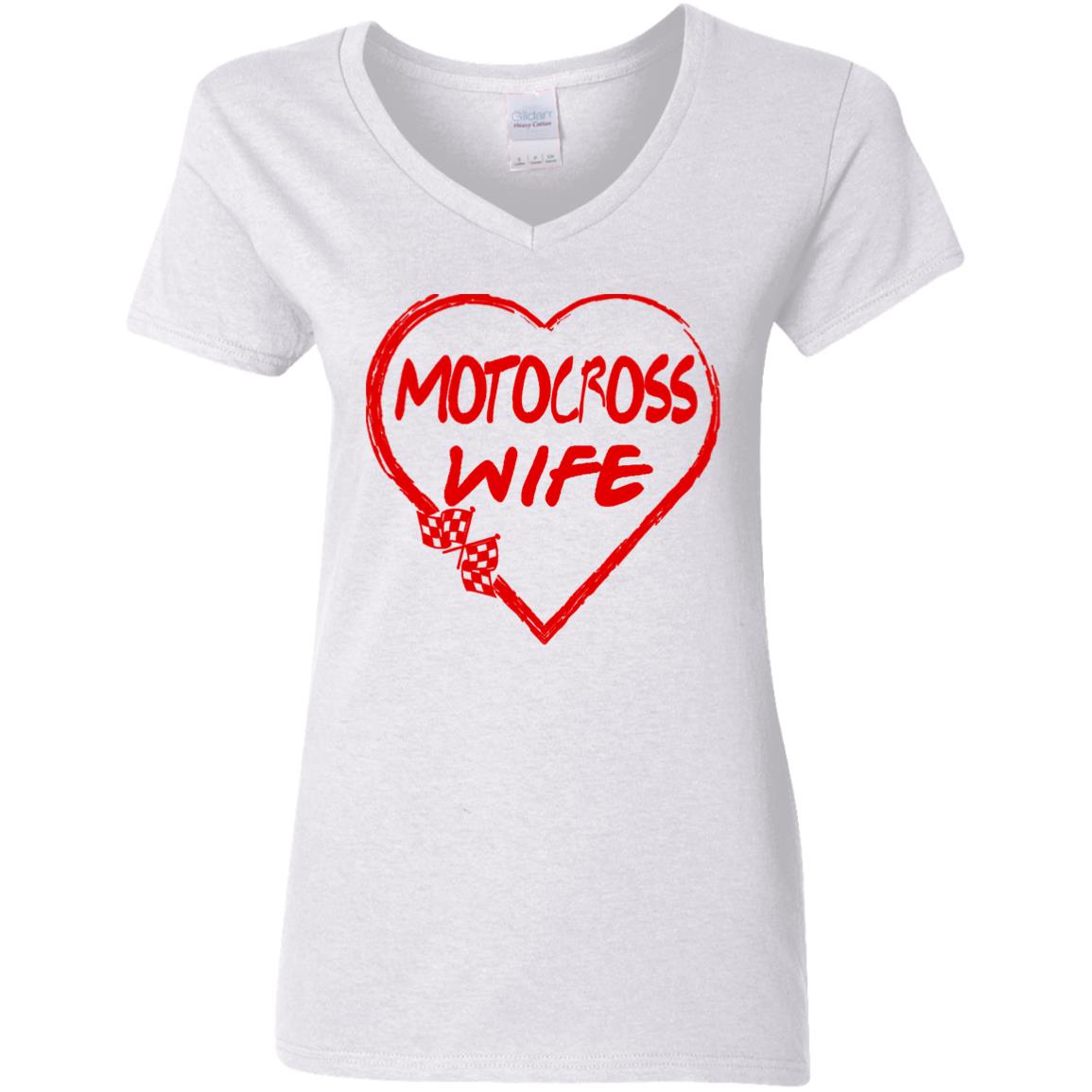 Motocross Wife Ladies' 5.3 oz. V-Neck T-Shirt