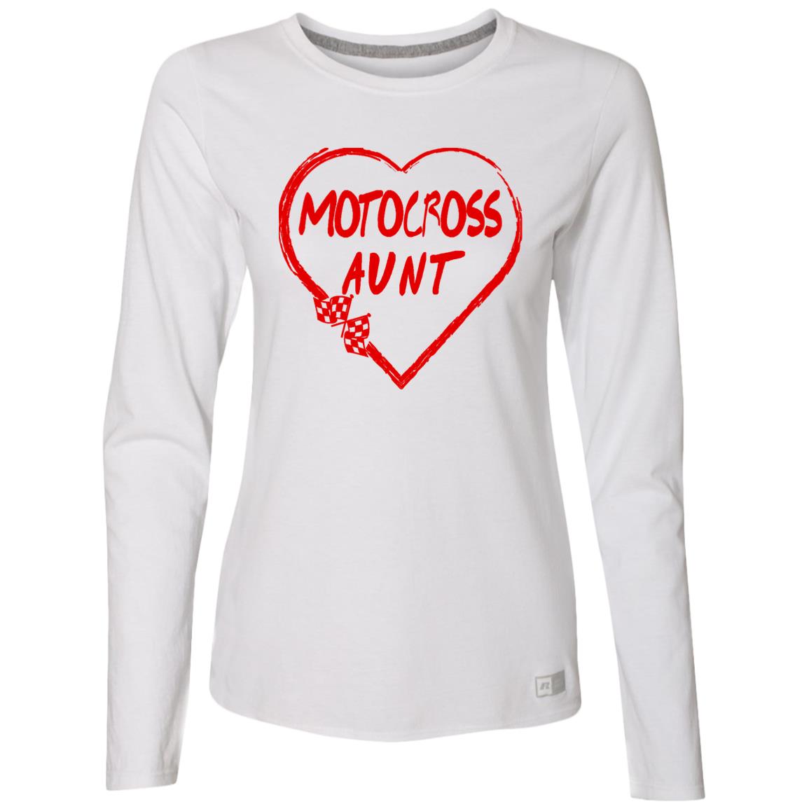 Motocross Aunt Heart Ladies’ Essential Dri-Power Long Sleeve Tee