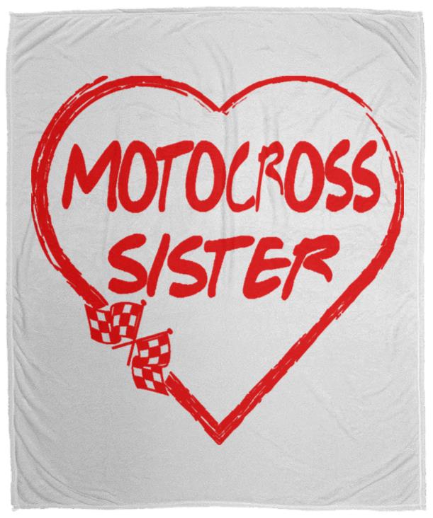 Motocross Sister Heart Cozy Plush Fleece Blanket - 50x60