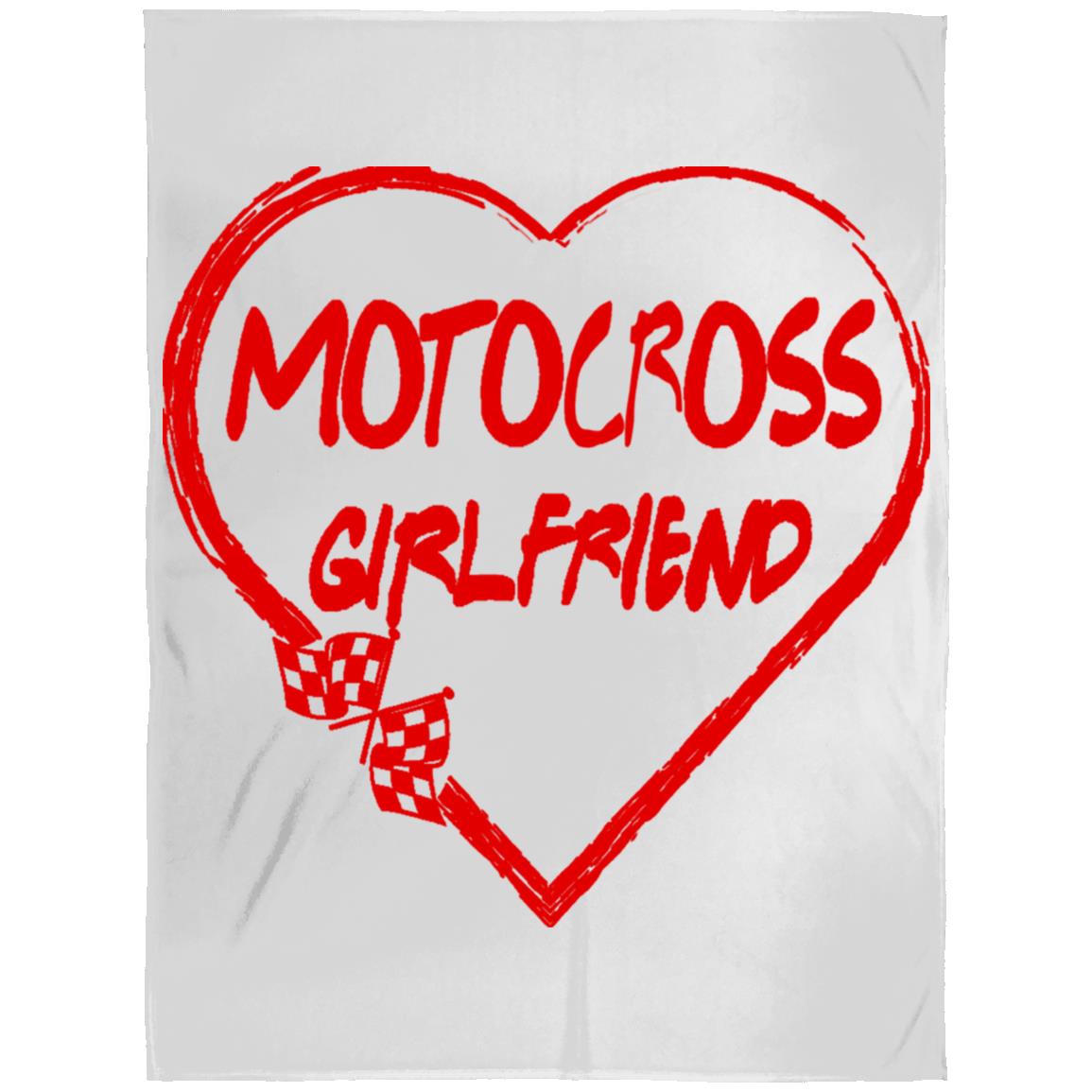 Motocross Girlfriend Heart Arctic Fleece Blanket 60x80