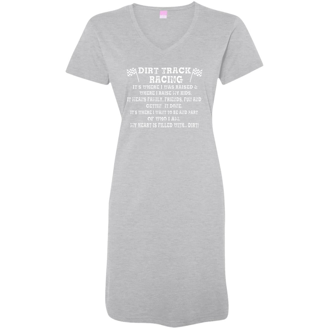 Dirt Track Racing It's Where I Was Raised Ladies' V-Neck Fine Jersey Cover-Up