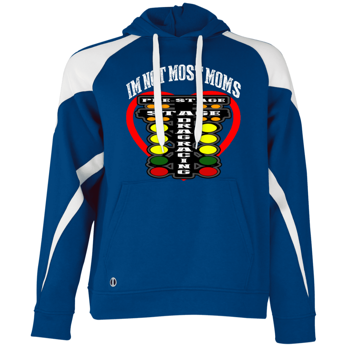 I'm Not Most Moms Drag Racing Athletic Colorblock Fleece Hoodie