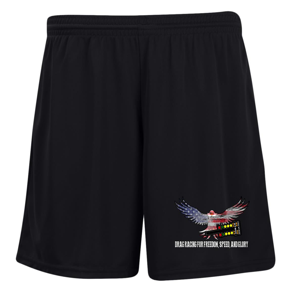 Drag Racing for Freedom, Speed, and Glory Ladies' Moisture-Wicking 7 inch Inseam Training Shorts