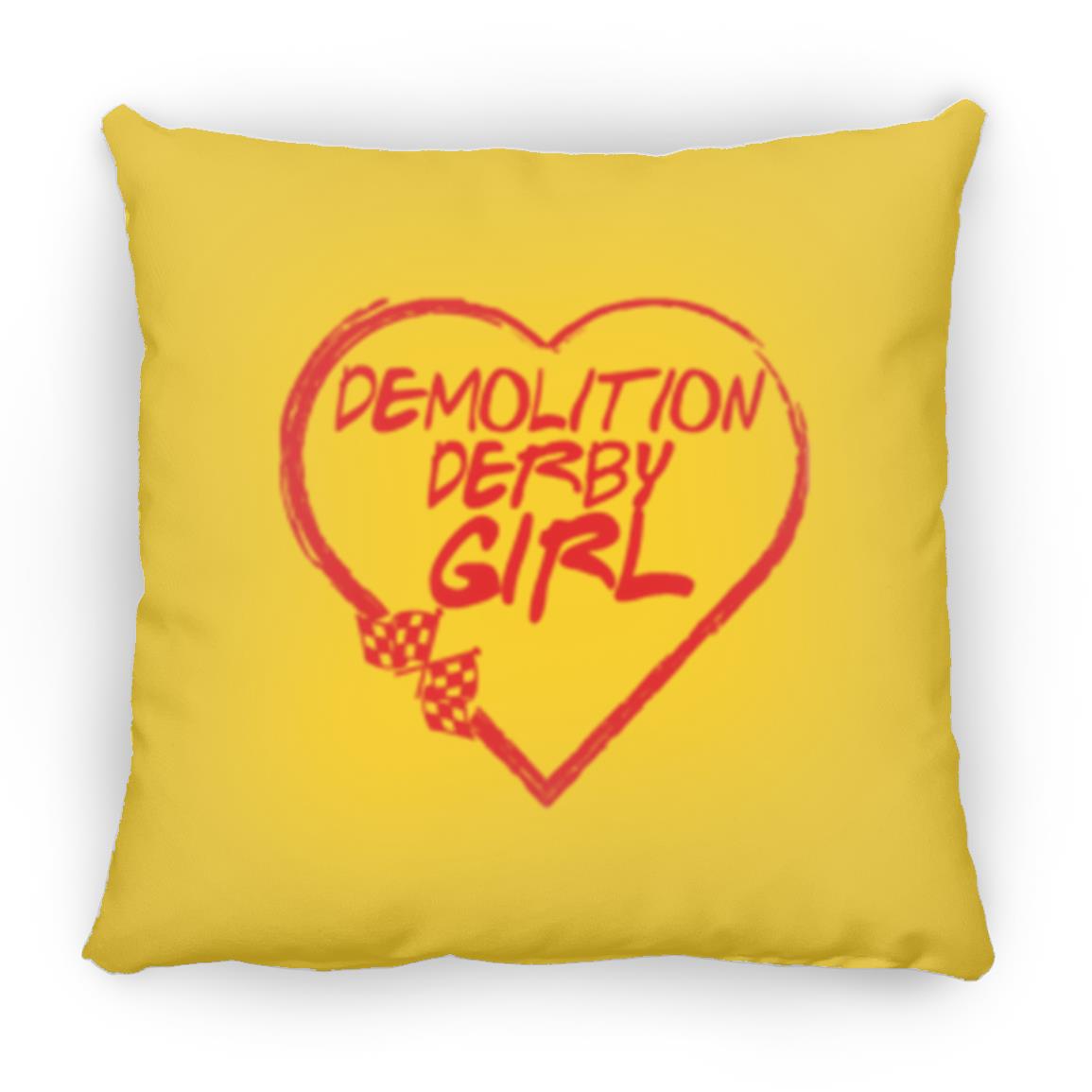 Demolition Derby Girl Heart Small Square Pillow