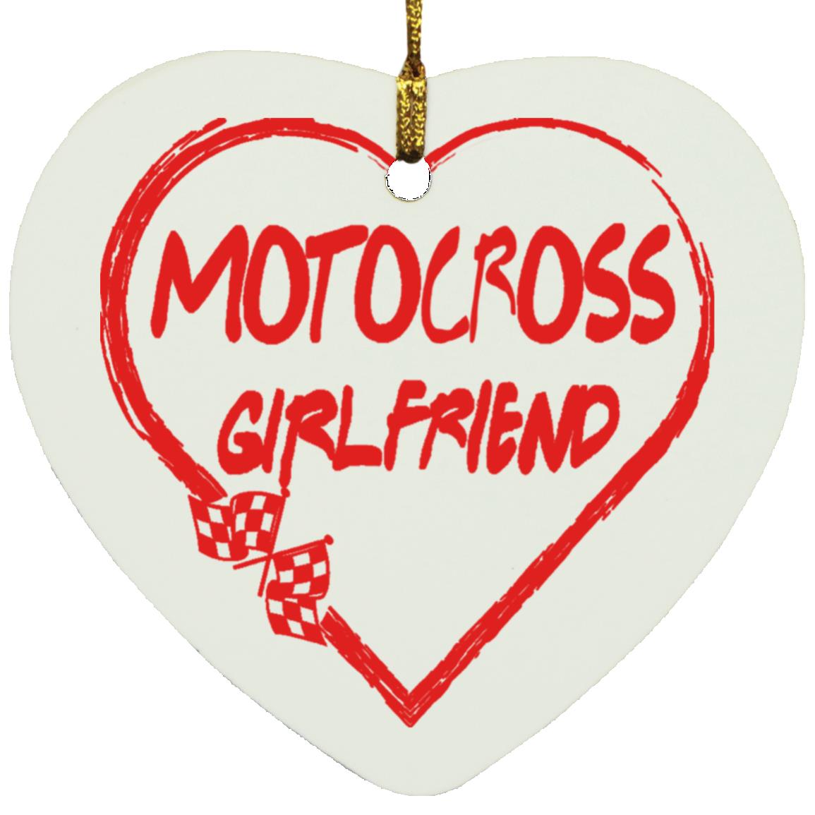Motocross Girlfriend Heart Ornament