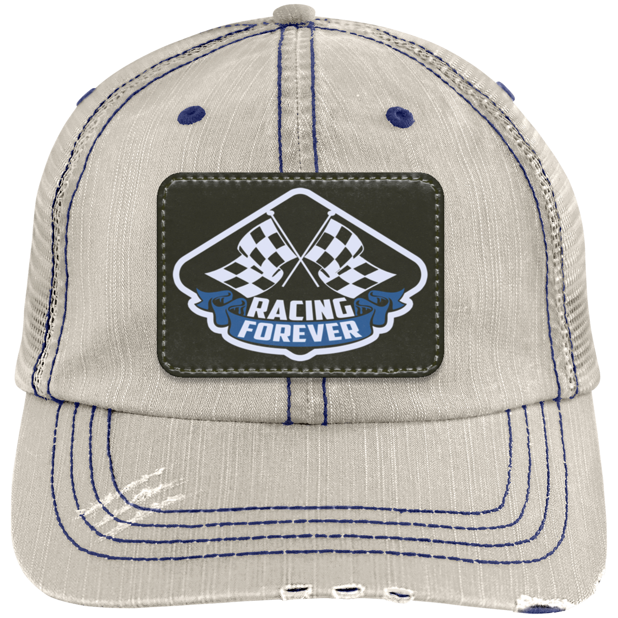 Racing Forever Distressed Unstructured Trucker Cap V3