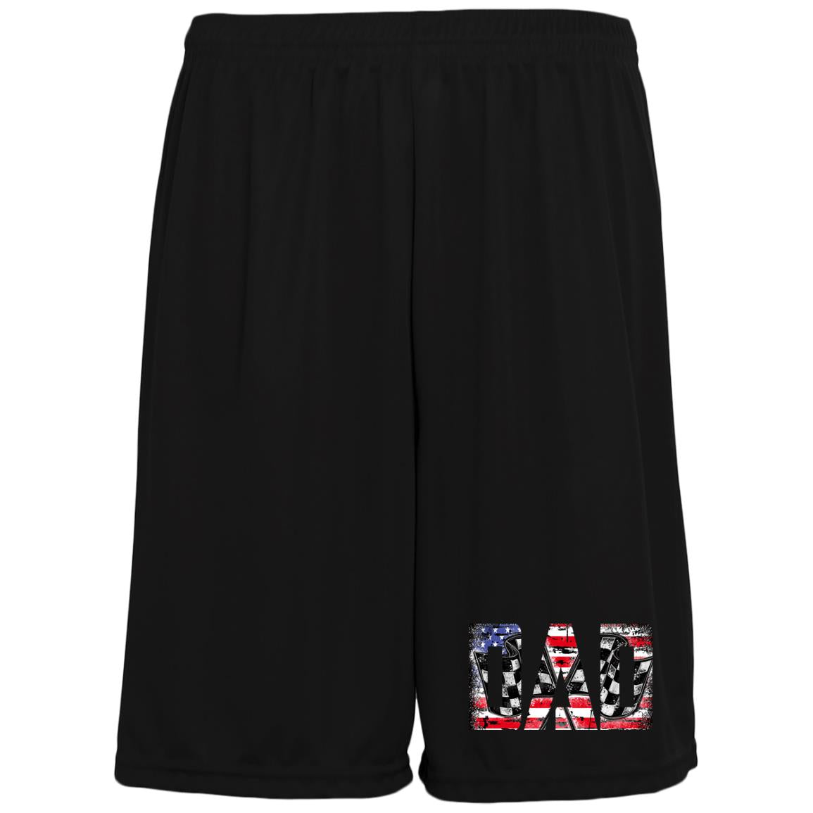 USA Racing Dad Moisture-Wicking Pocketed 9 inch Inseam Training Shorts