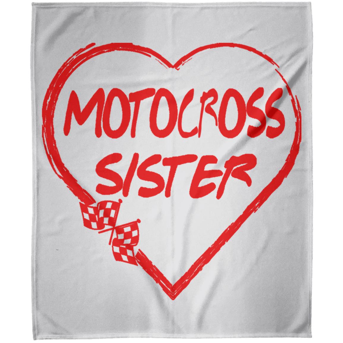 Motocross Sister Heart Arctic Fleece Blanket 50x60