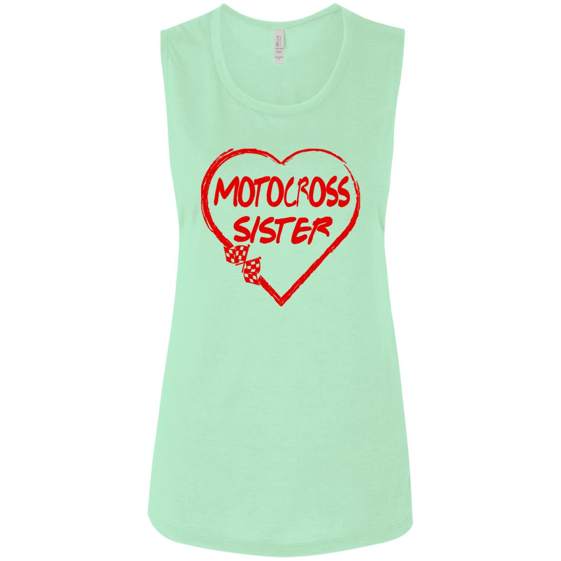 Motocross Sister Heart Ladies' Flowy Muscle Tank