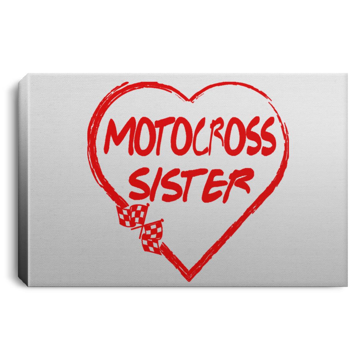 Motocross Sister Heart Landscape Canvas .75in Frame