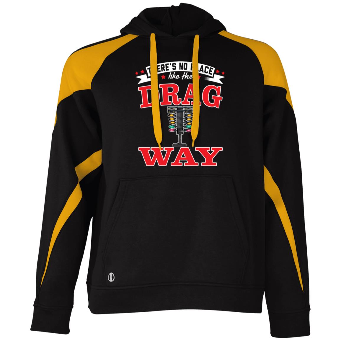 There's No Place Like The Dragway Athletic Colorblock Fleece Hoodie