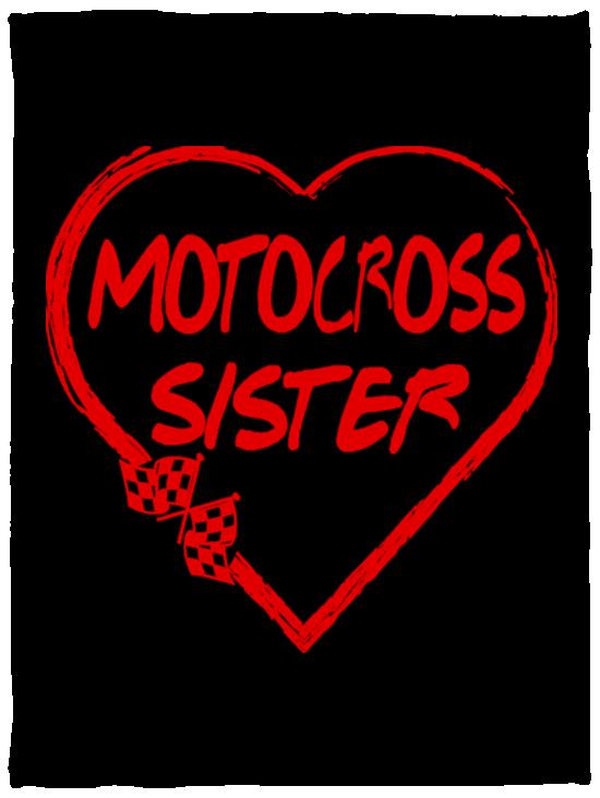 Motocross Sister Heart Cozy Plush Fleece Blanket - 30x40