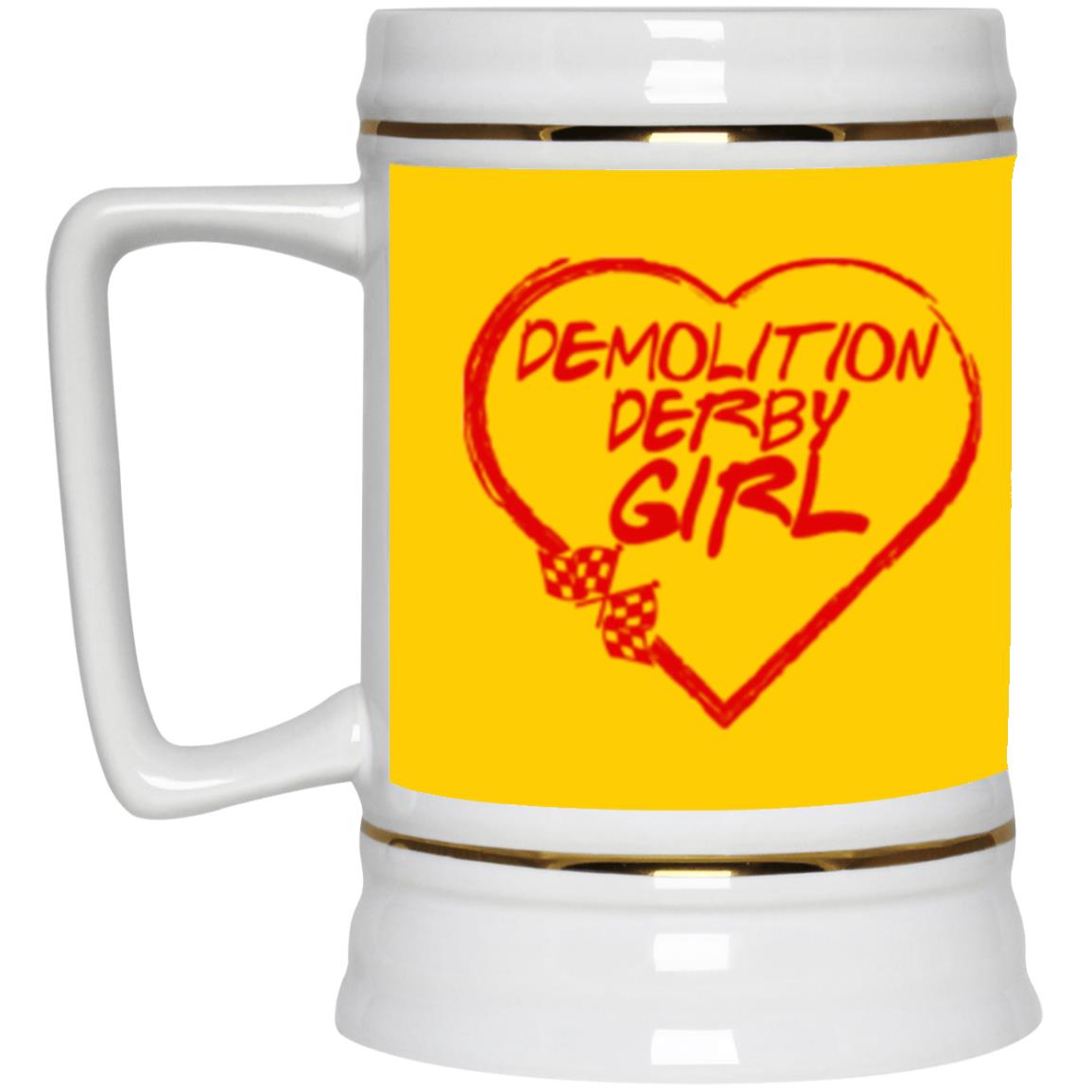 Demolition Derby Girl Heart Beer Stein 22oz.