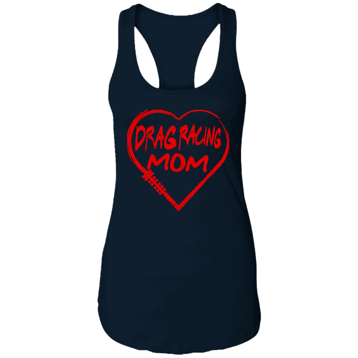 Drag Racing Mom Heart Ladies Ideal Racerback Tank