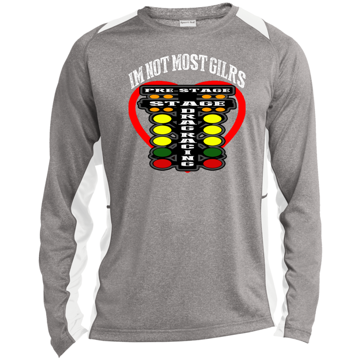 I'm Not Most Girls Drag Racing Long Sleeve Heather Colorblock Performance Tee
