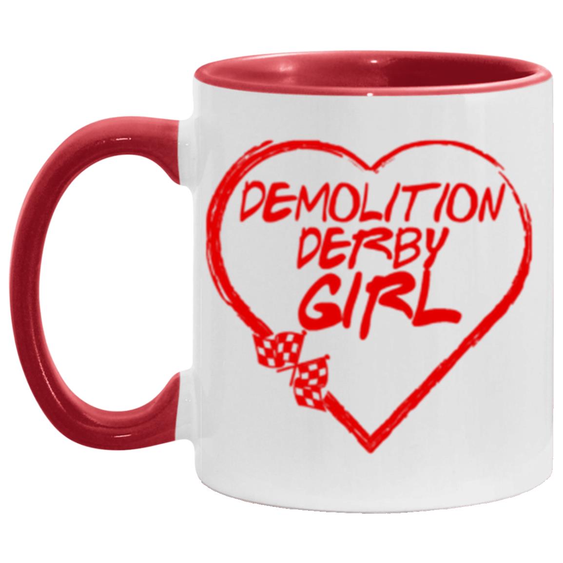 Demolition Derby Girl Heart 11oz Accent Mug