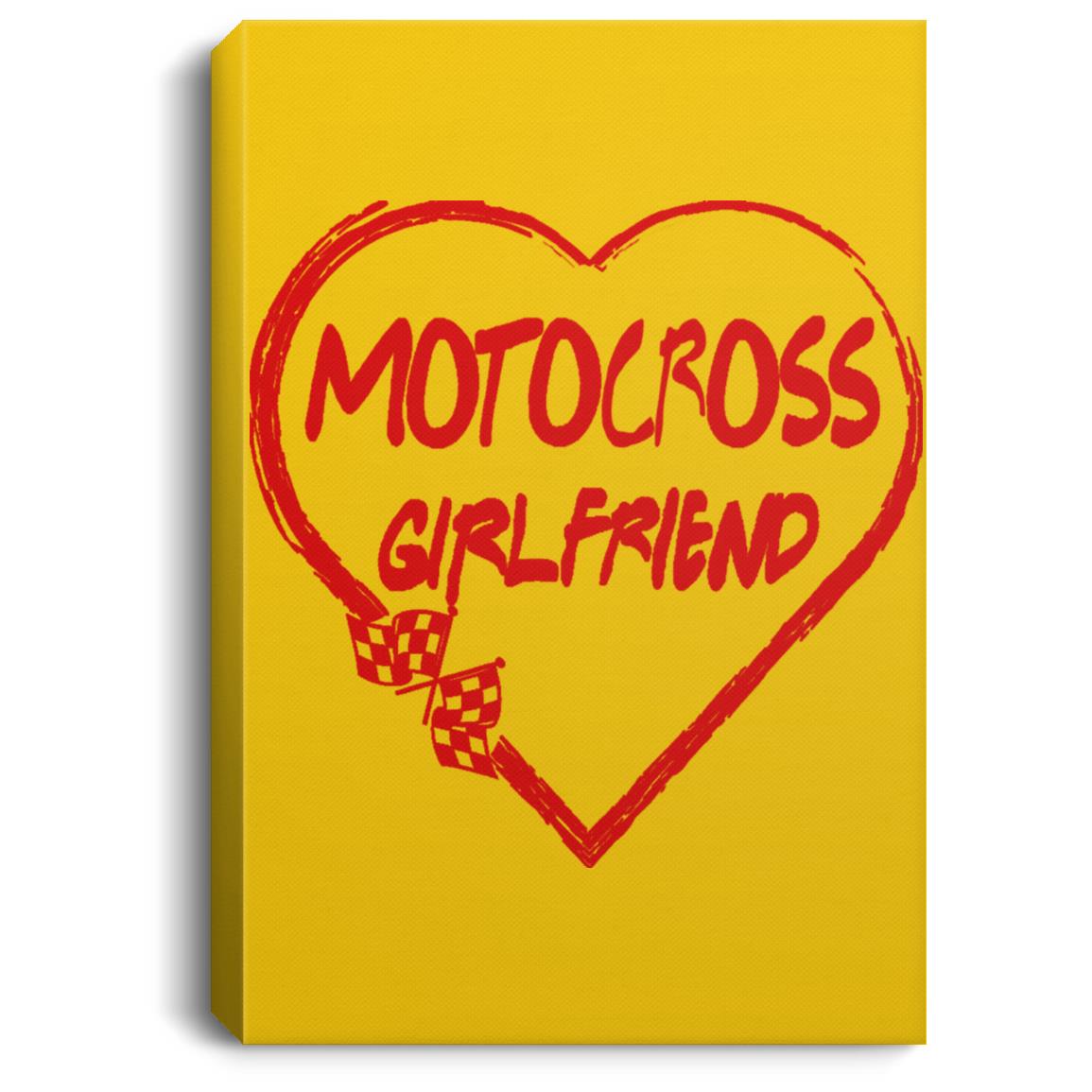 Motocross Girlfriend Heart Portrait Canvas .75in Frame