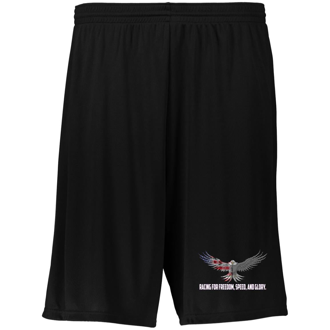 Racing For Freedom, Speed, And Glory Moisture-Wicking 9 inch Inseam Training Shorts