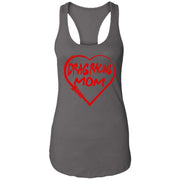 Drag Racing Mom Heart Ladies Ideal Racerback Tank