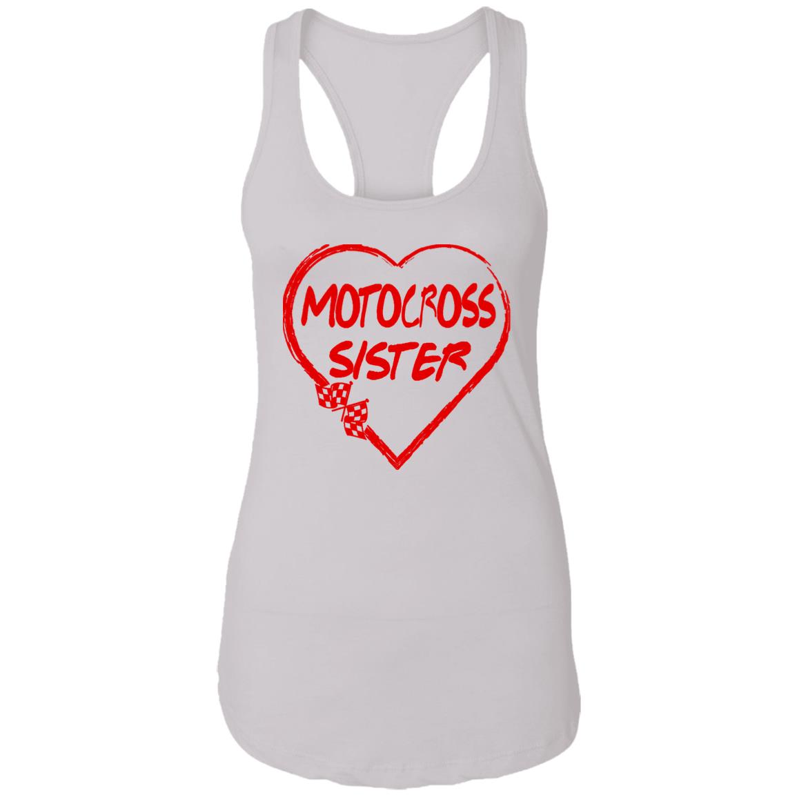 Motocross Sister Heart Ladies Ideal Racerback Tank