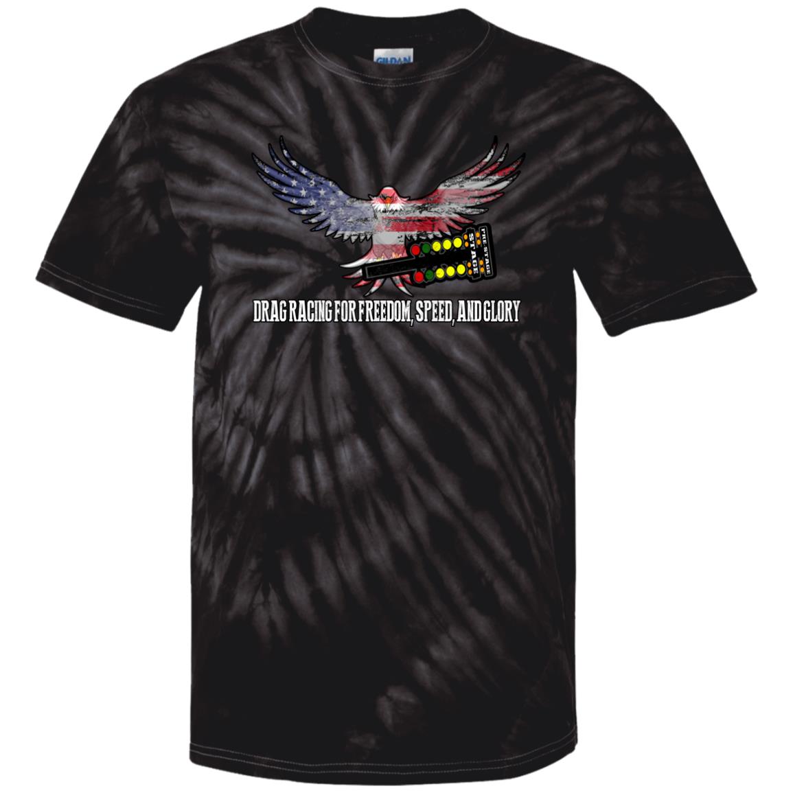 Drag Racing for Freedom, Speed, and Glory 100% Cotton Tie Dye T-Shirt