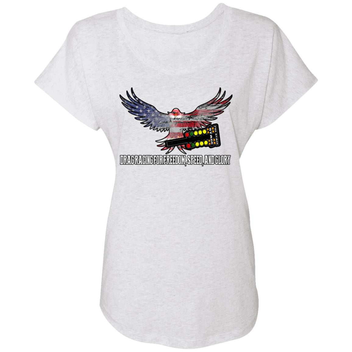 Drag Racing for Freedom, Speed, and Glory Ladies' Triblend Dolman Sleeve