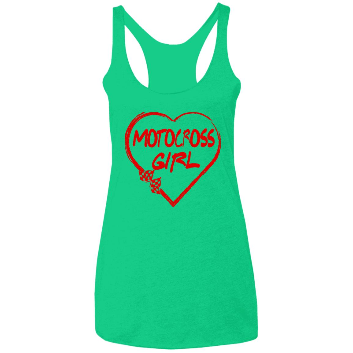 Motocross Girl Heart Ladies' Triblend Racerback Tank