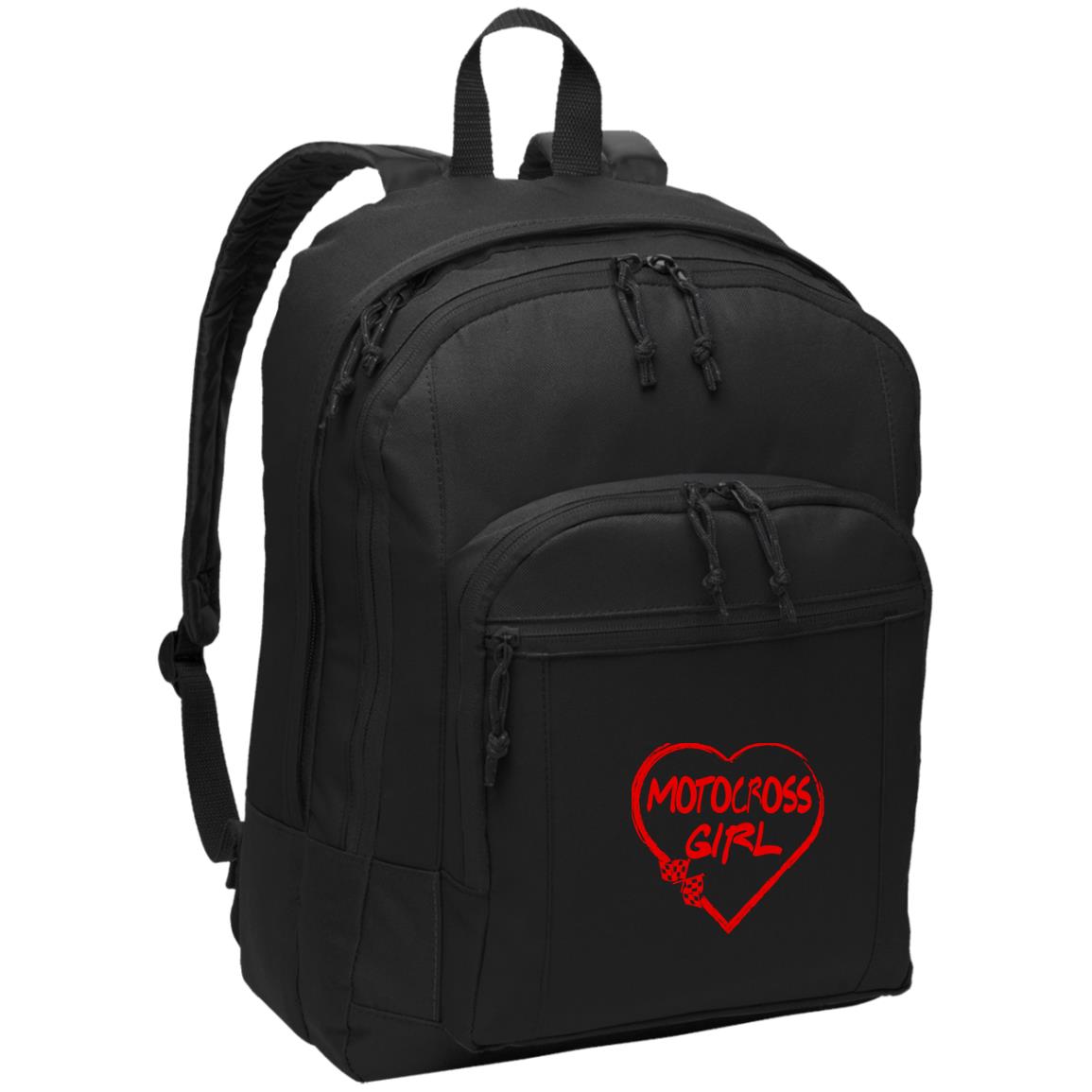 Motocross Girl Heart Basic Backpack