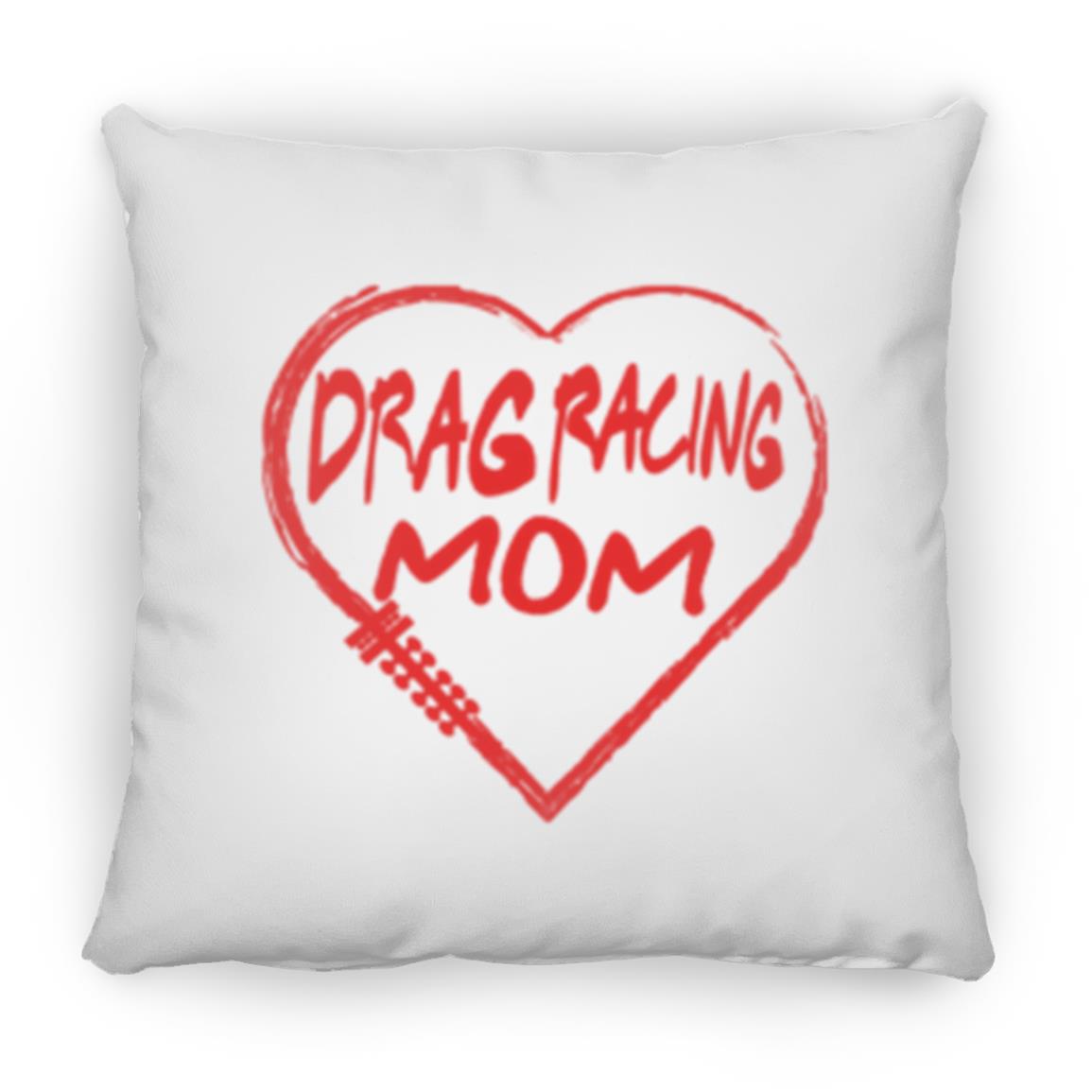 Drag Racing Mom Heart Small Square Pillow
