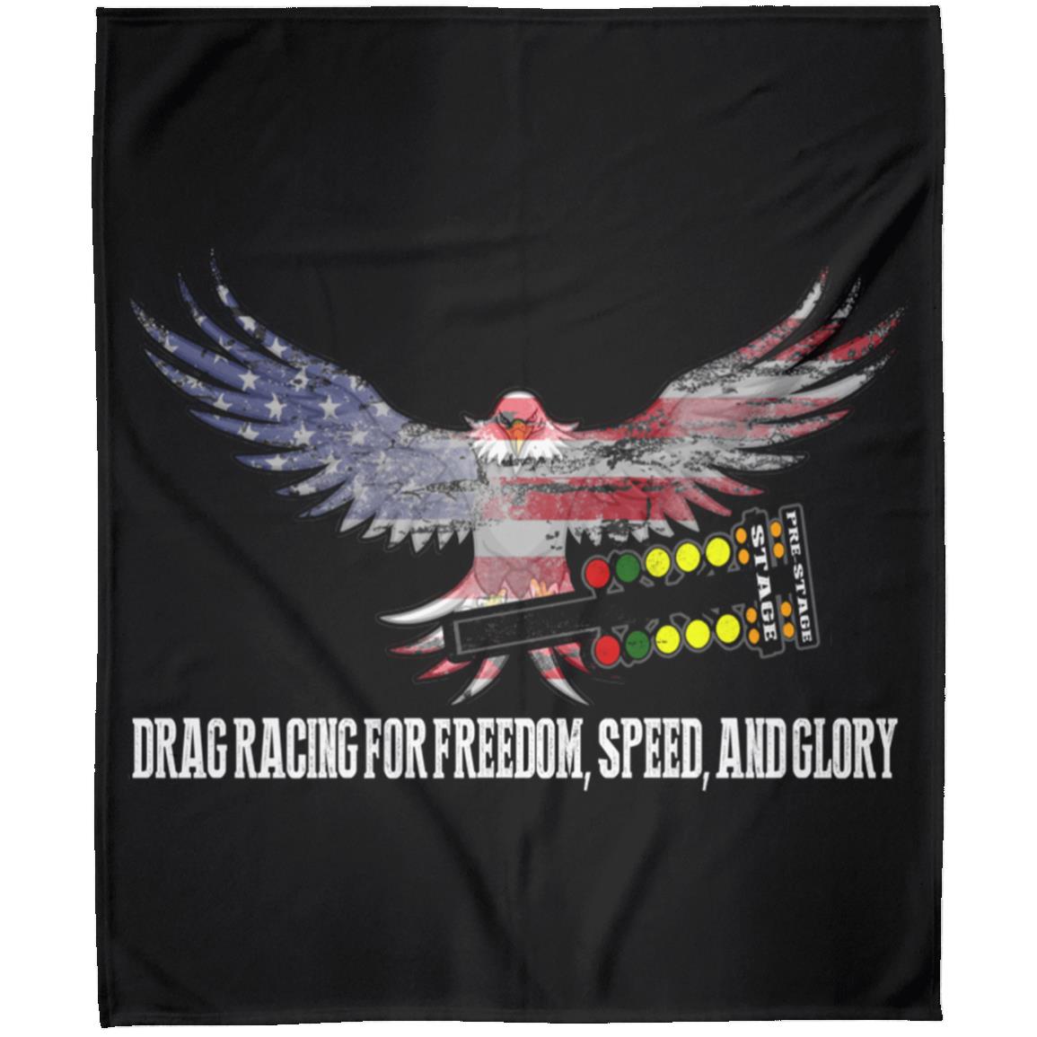 Drag Racing for Freedom, Speed, and Glory Arctic Fleece Blanket 50x60