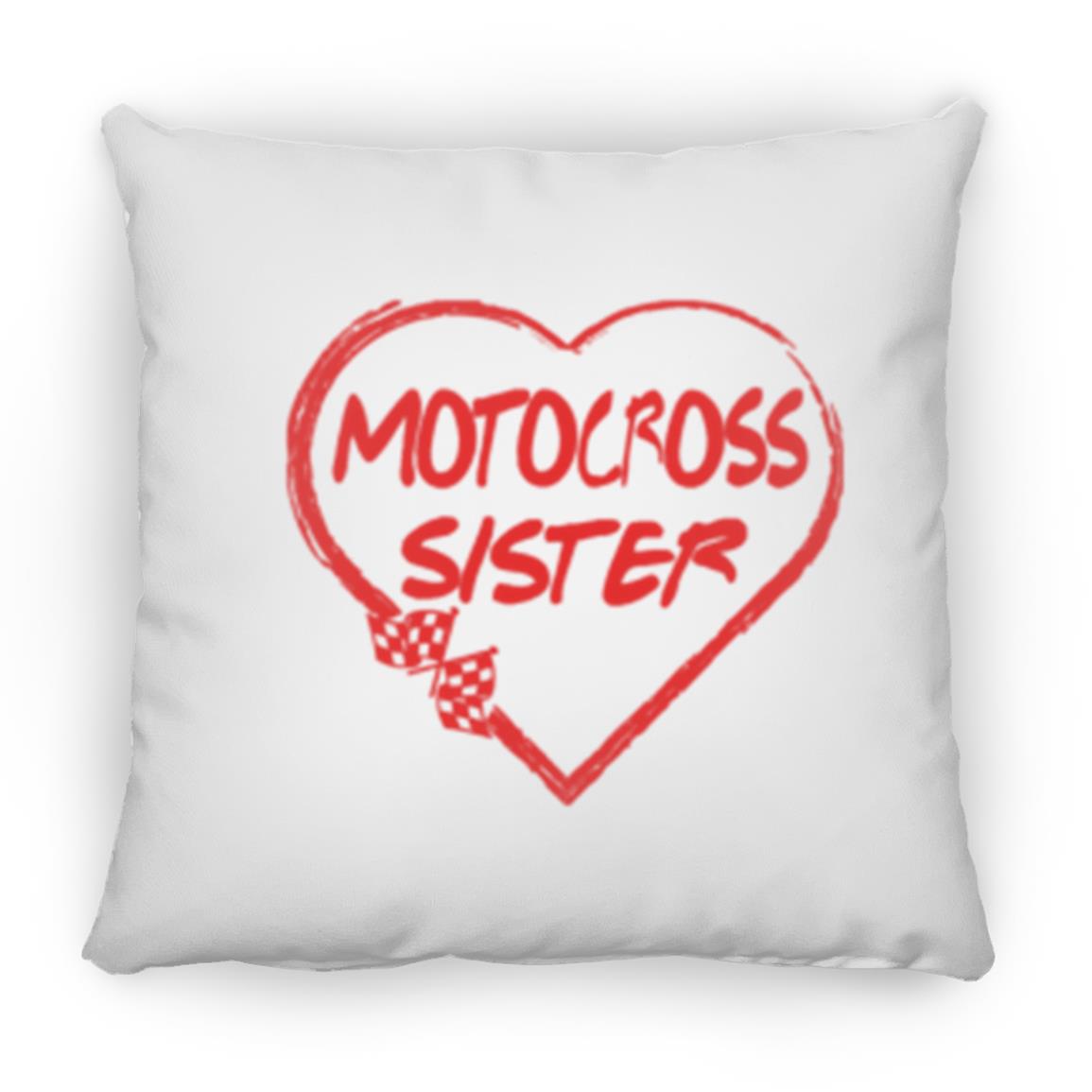 Motocross Sister Heart Large Square Pillow