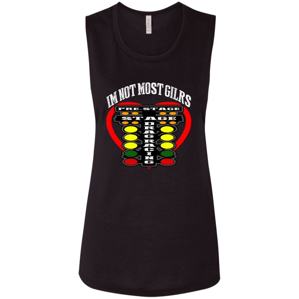 I'm Not Most Girls Drag Racing Ladies' Flowy Muscle Tank