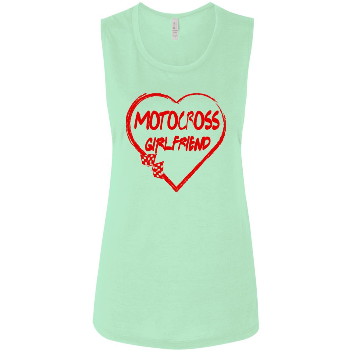 Motocross Girlfriend Heart Ladies' Flowy Muscle Tank