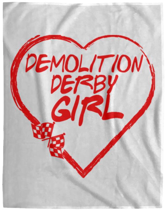 Demolition Derby Girl Heart Cozy Plush Fleece Blanket - 60x80