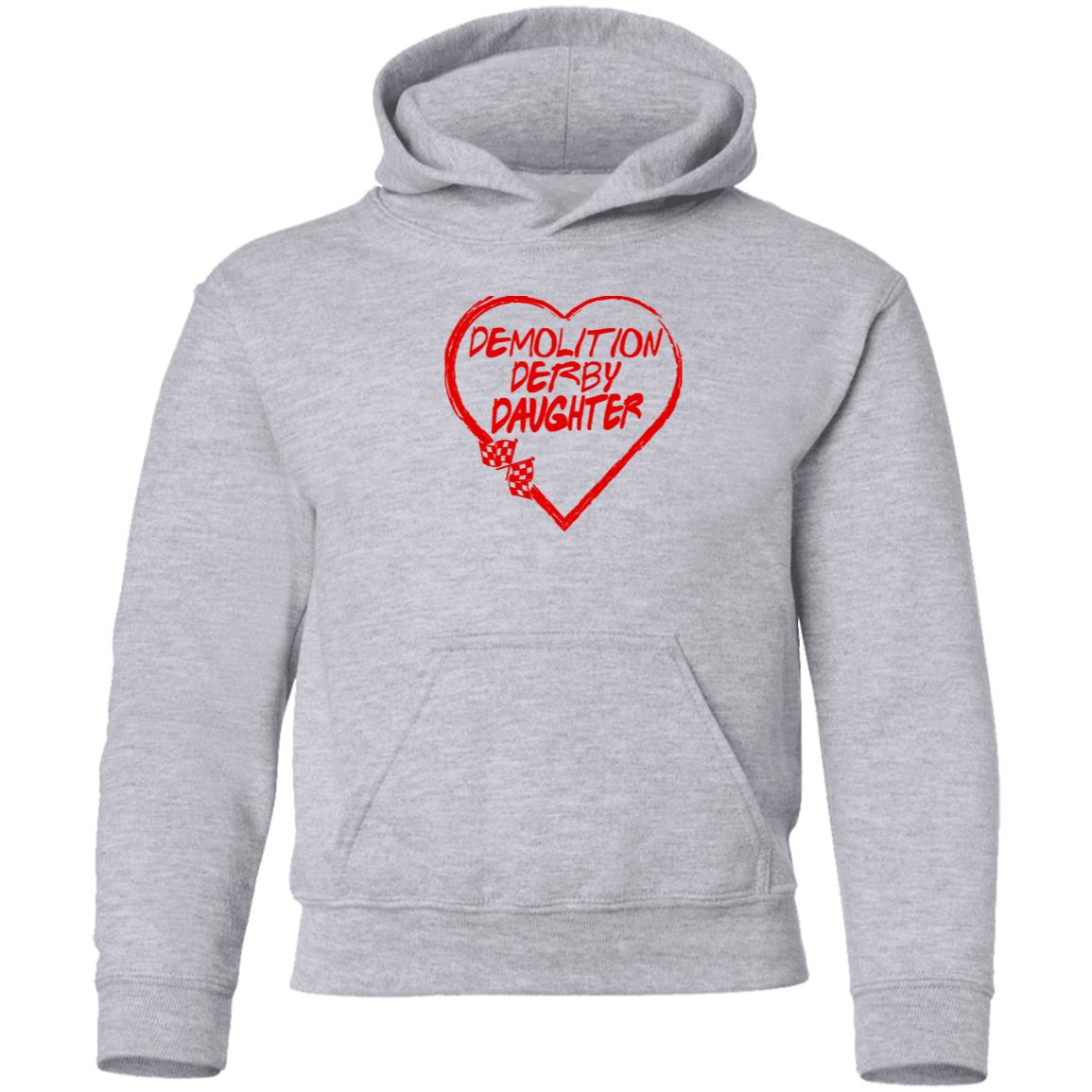 Demolition Derby Daughter Heart Youth Pullover Hoodie