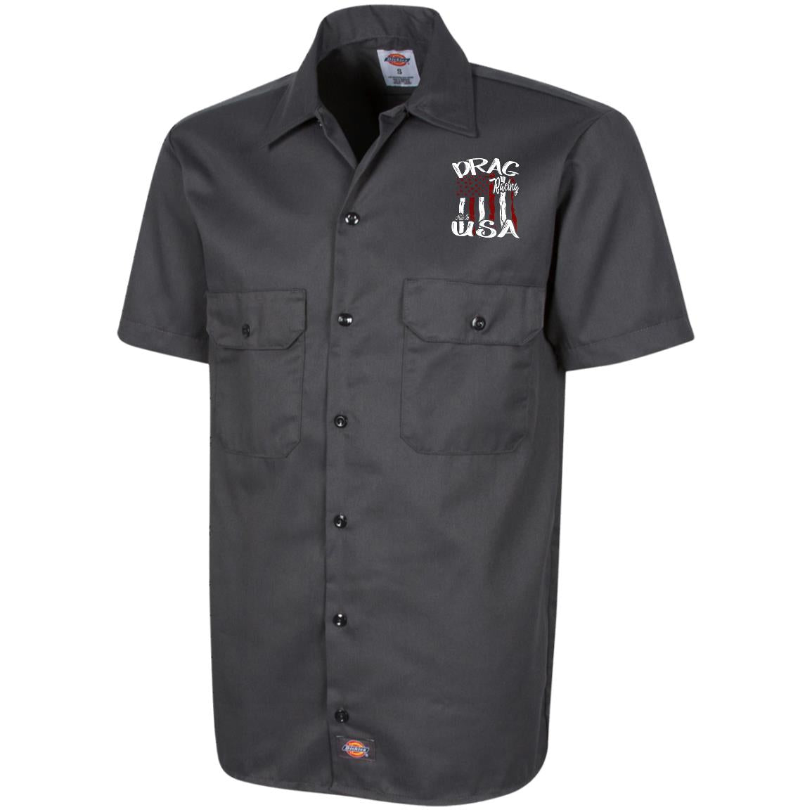 Drag Racing Made In USA Dickies Men's Short Sleeve Workshirt