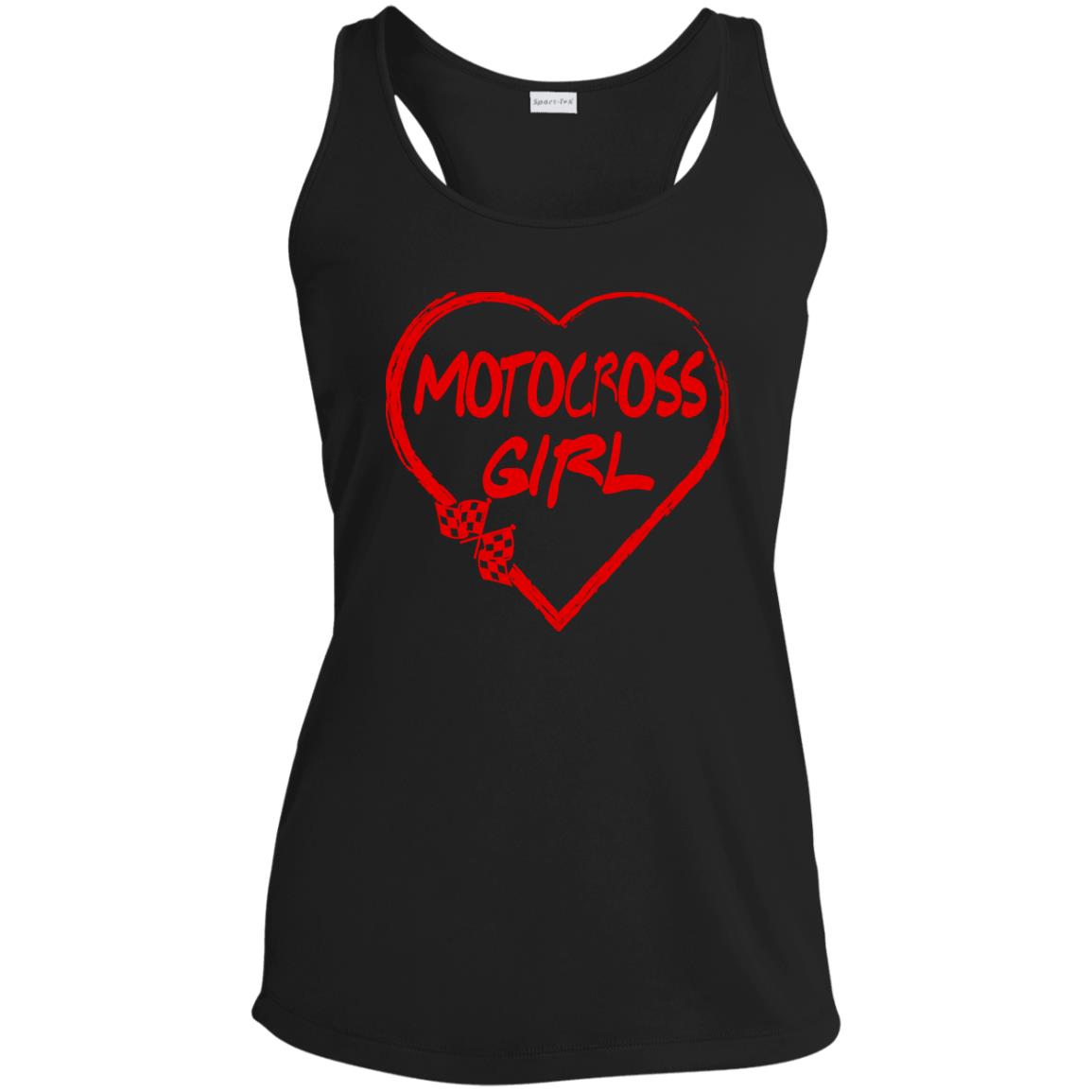 Motocross Girl Heart Ladies' Performance Racerback Tank