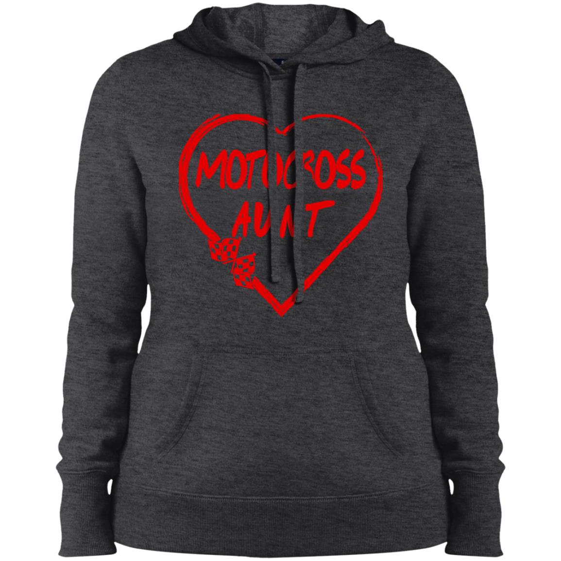 Motocross Aunt Heart Ladies' Pullover Hooded Sweatshirt