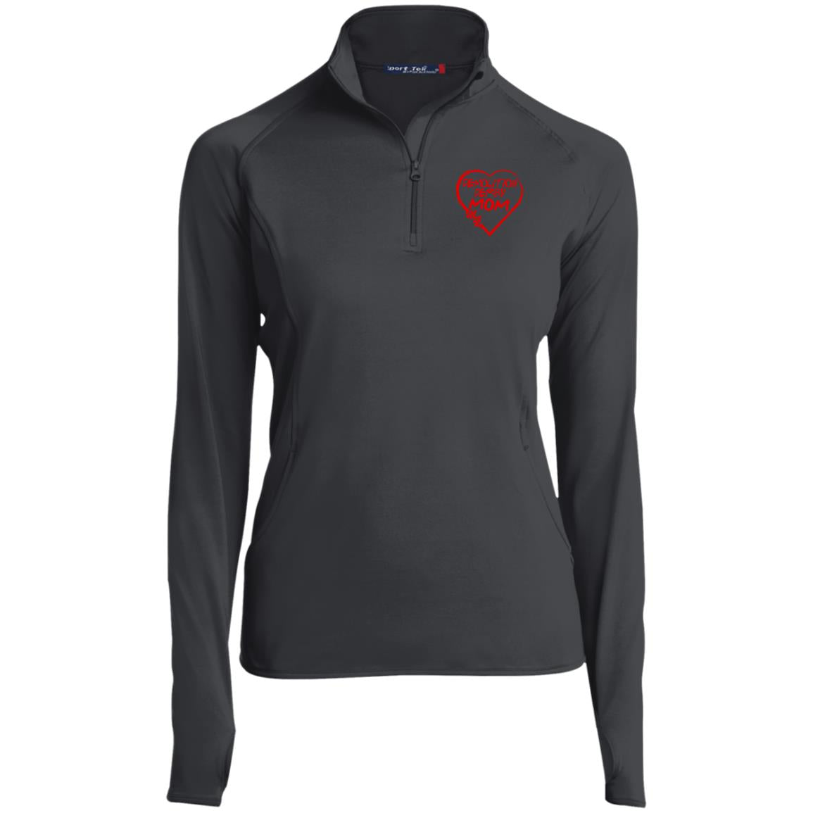 Demolition Derby Mom Heart Ladies' 1/2 Zip Performance Pullover