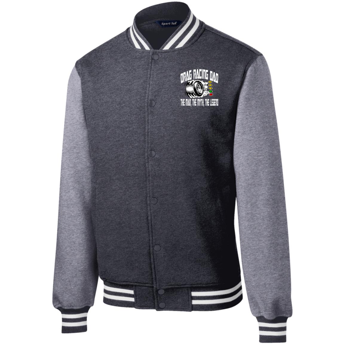 Drag Racing Dad Fleece Letterman Jacket