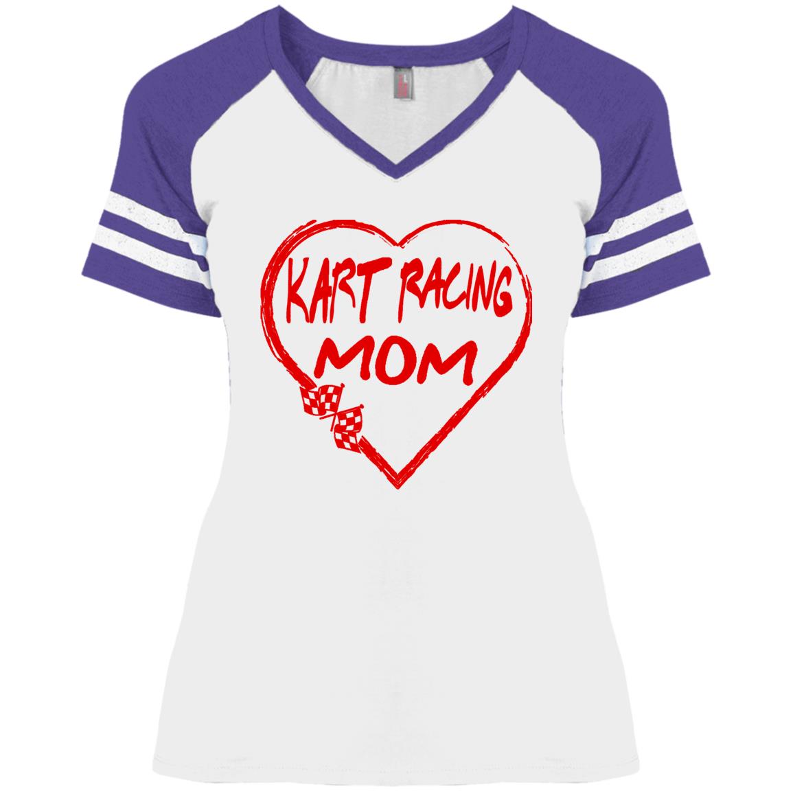 Kart Racing Mom Heart Ladies' Game V-Neck T-Shirt