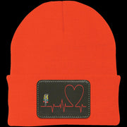 Drag Racing Heartbeat Patched Knit Cap